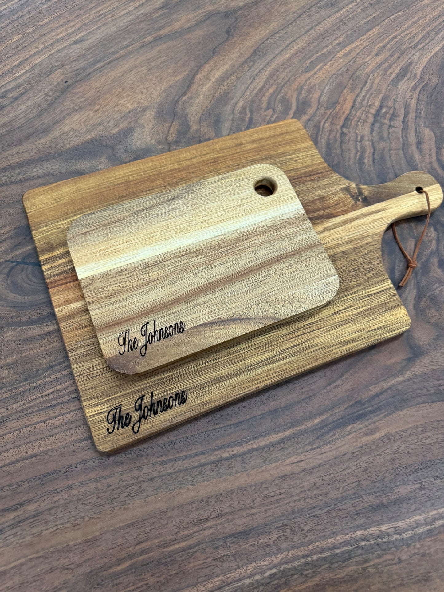 Personalized Laser Engraved Cutting Board Set