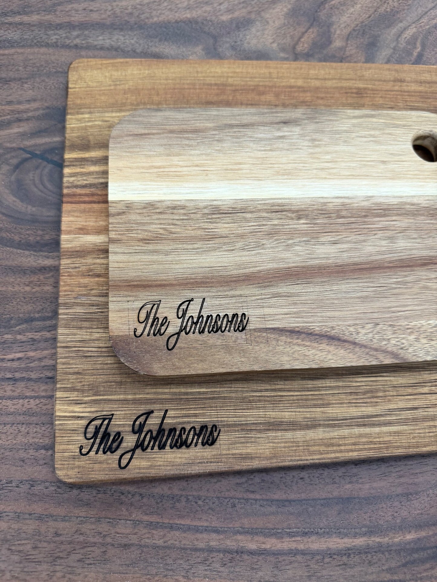 Personalized Laser Engraved Cutting Board Set